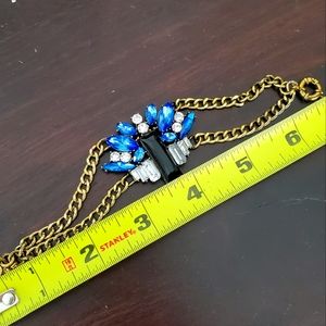 1920s Style Blue and Crystal Bracelet